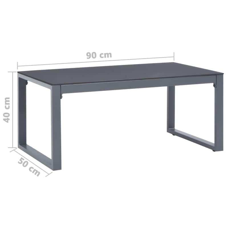 vidaXL Coffee Table 35.4"x19.7"x15.7" Aluminum - 35.4" x 19.7" x 15.7"