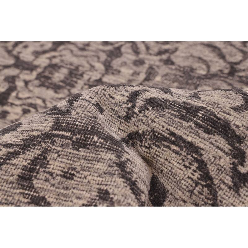 ECARPETGALLERY Hand Loomed Elysian Grey Wool Rug - 8'0 x 9'11