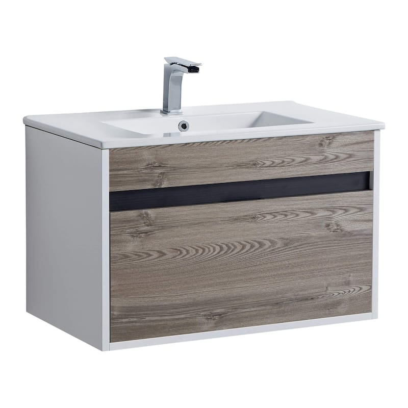 Fine Fixtures - Wall Mount Bathroom Vanity And Sink, Knob Free Design - Alpine Collection -