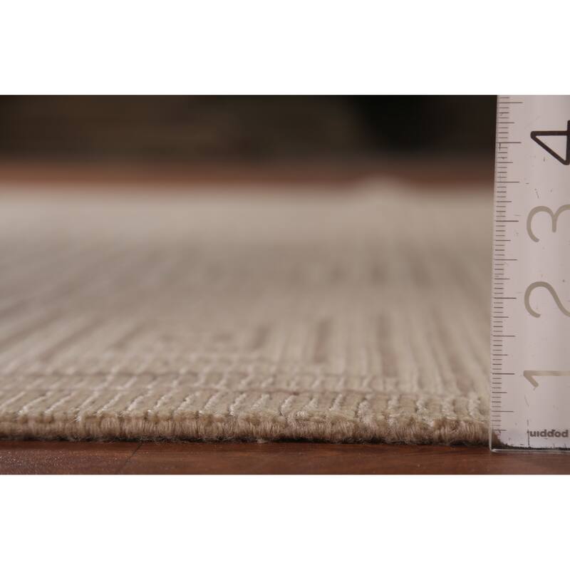 All-Over Geometric Nepalese Modern Area Rug Hand-Knotted Wool Carpet - 6'0"x 8'7"