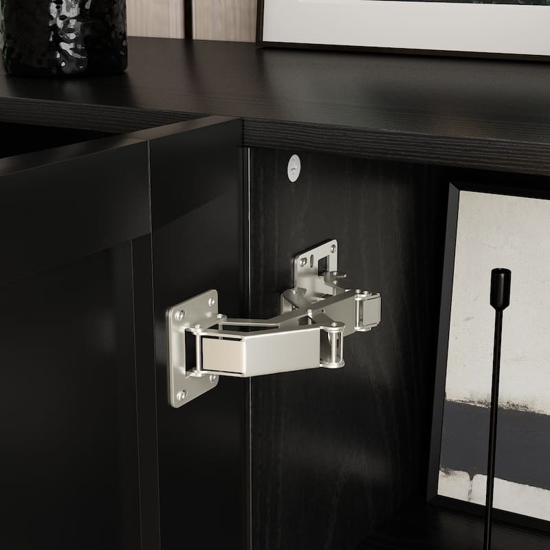 Sleek Black Buffet Cabinet Home Decor Console Table Side Table Wood