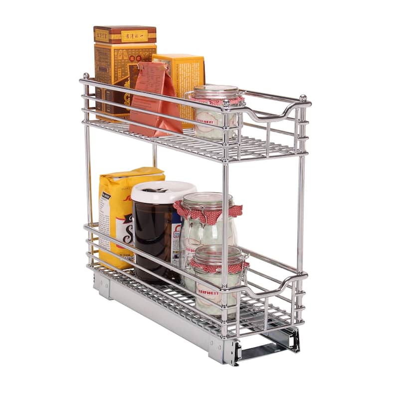 Household Essentials Sliding Organizer, Chrome - 21.0"L x 7.0"W x 17.5"H
