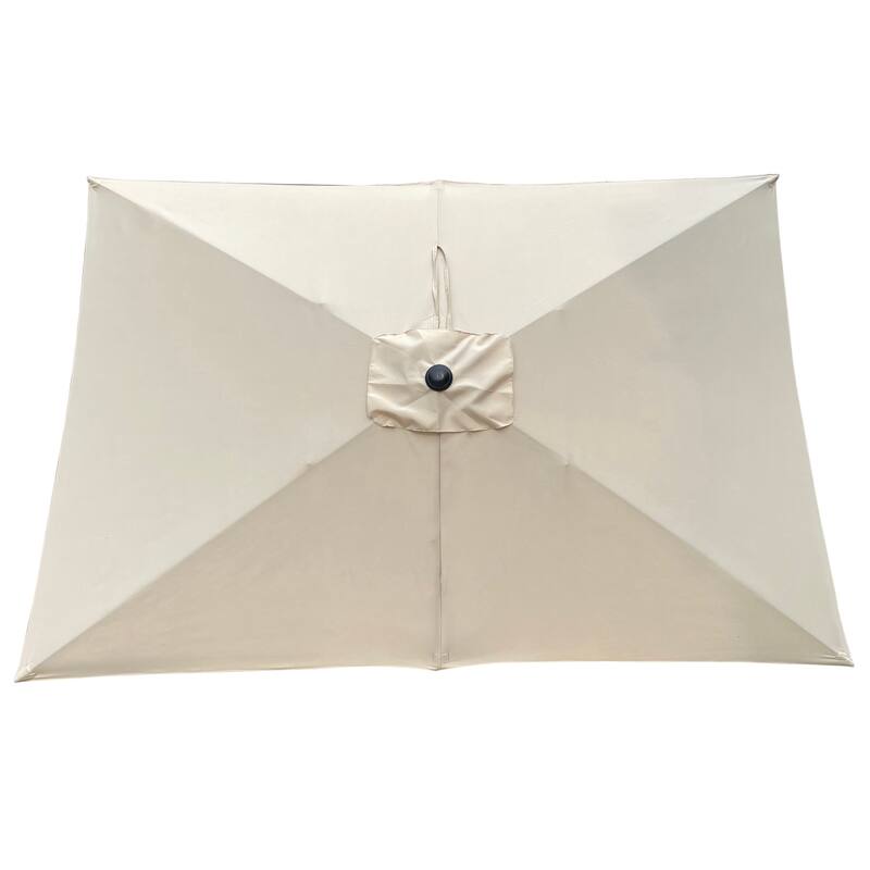 6 x 9ft Patio Umbrella Outdoor Waterproof Umbrella with Crank and Push Button