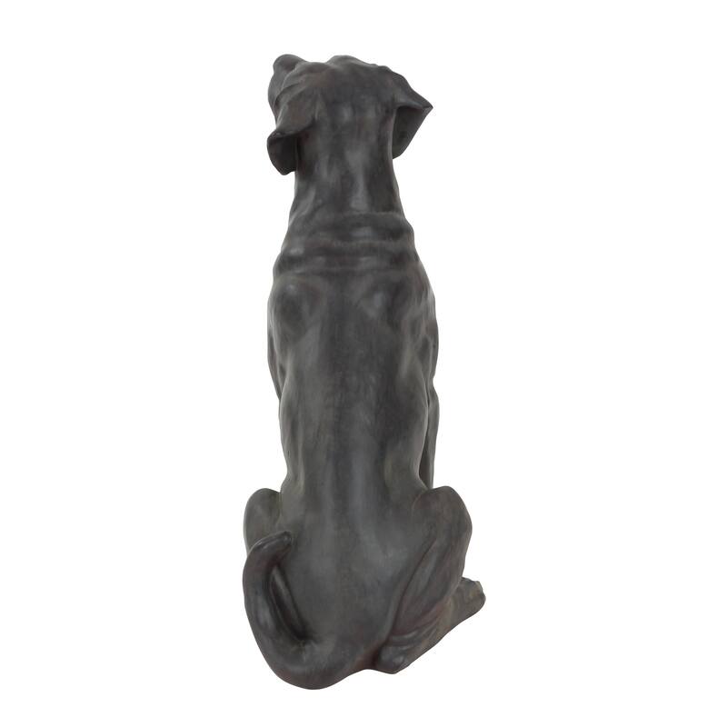 Brown Polystone Dog Decorative Sculpture