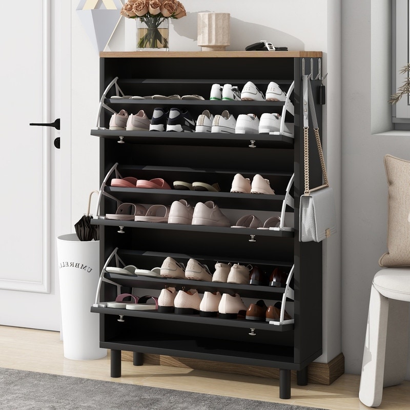 Shoe cabinet outlet with drawer