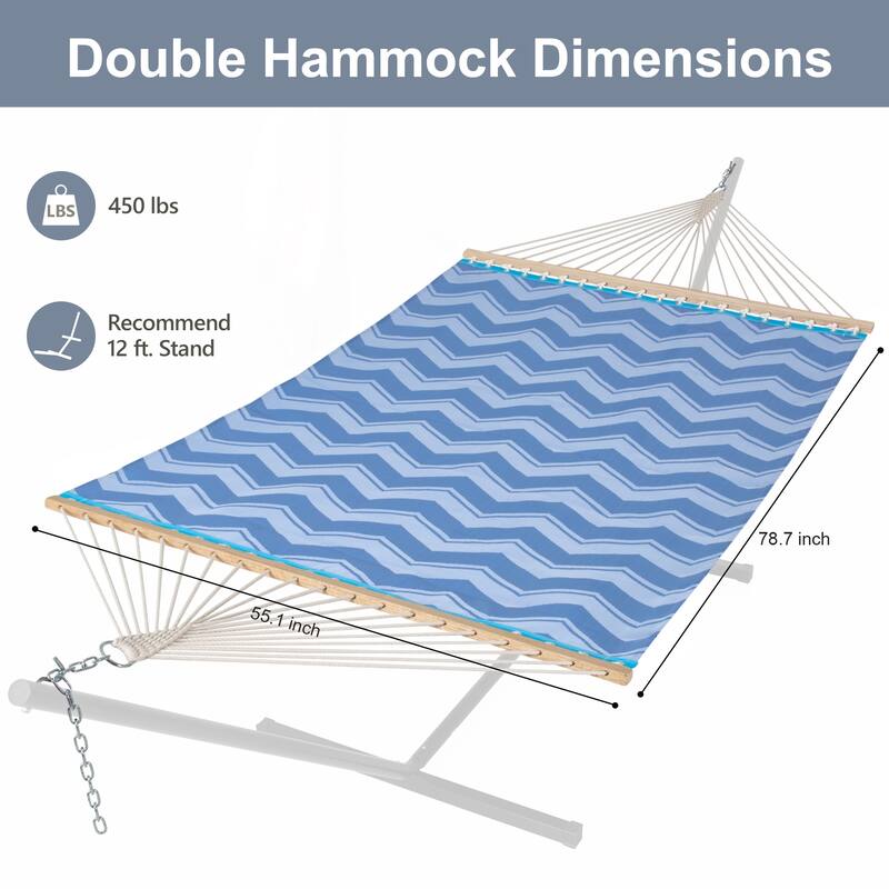2 Person Quick Dry Hammock with Spreader Bar