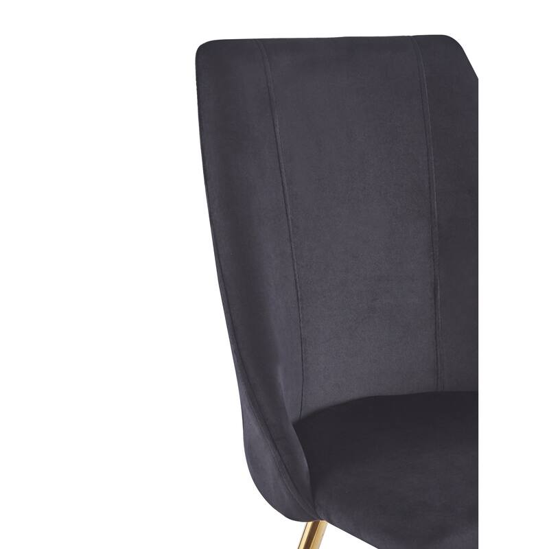Porthos Home Pema Dining Chairs Set of 2, Velvet, Gold Chrome Legs