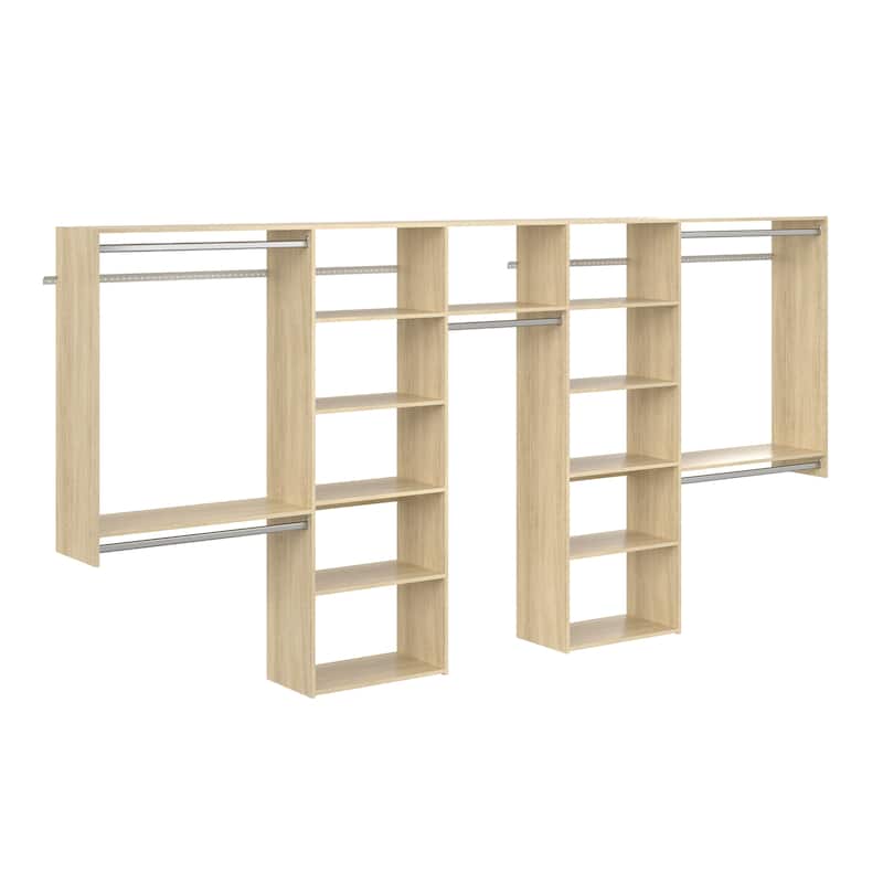 Easy Track 12 Ft. W. Basic Shared Laminate Closet Kit - Honey Blonde