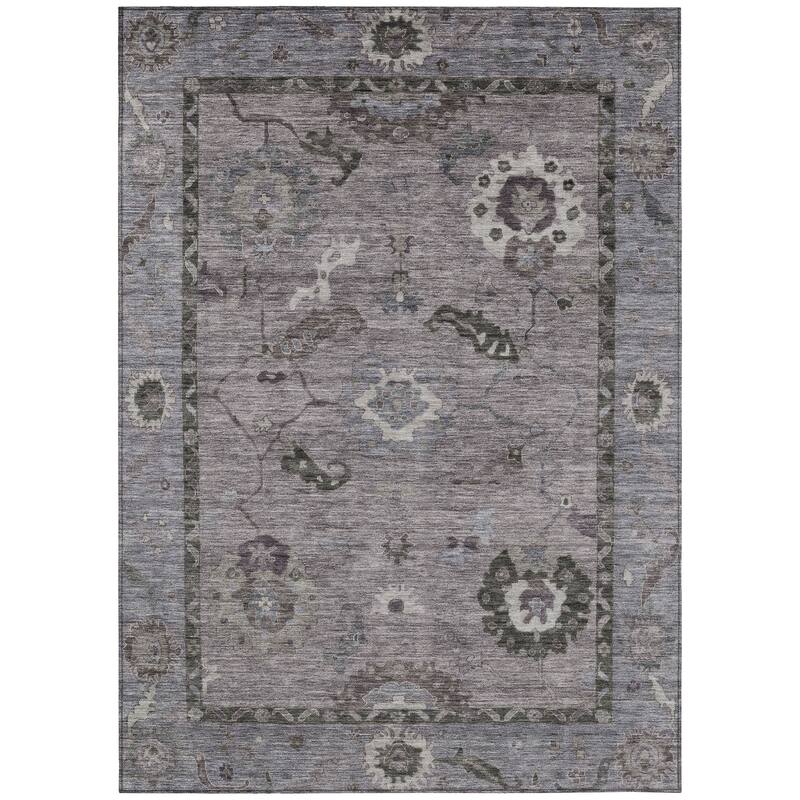 Machine Washable Indoor/ Outdoor Traditional Boho Chantille Rug