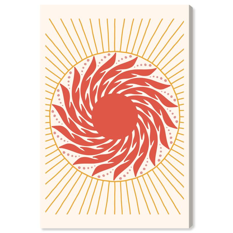 Wynwood Studio Canvas Astronomy and Space Sun Rotation Orange and Dark Orange Bohemian & Eclectic Wall Art Canvas Print