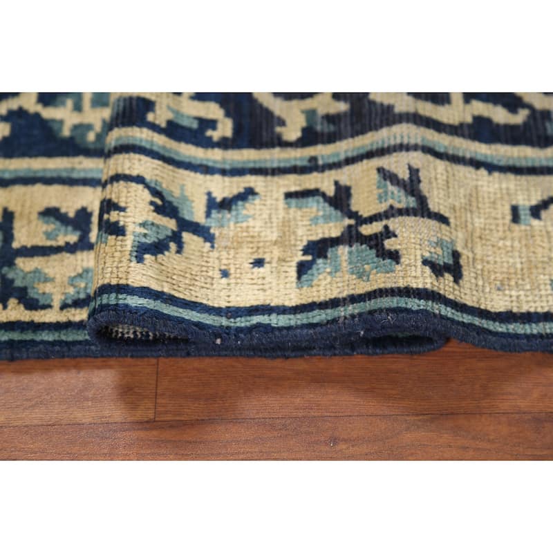 Vegetable Dye Art Deco Chinese Foyer Rug Hand-Knotted Wool Carpet - 2'11"x 4'9"