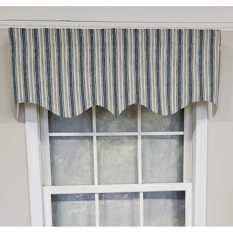 RLF Home Design Brunswick Stripe Regal Window Valance - Blue