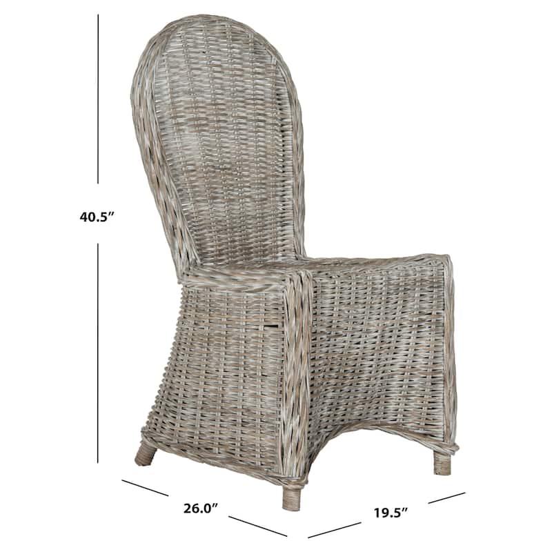 SAFAVIEH Manolica White Washed Dining Chair (Set of 2) - 19.5" x 26" x 40.5" - 20Wx26Dx41H