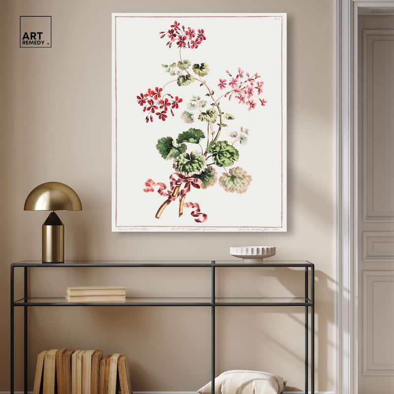 Carlet Variegated Geranium 1801 Canvas by Art Remedy, Gallery Wrapped