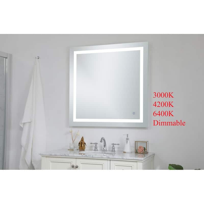 Avalon 36" x 36" Hardwired LED mirror - Silver
