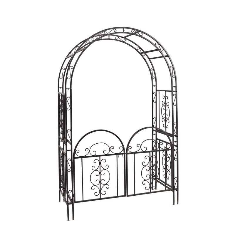 84" x 53" Montebello Iron Garden Arbor with Gate