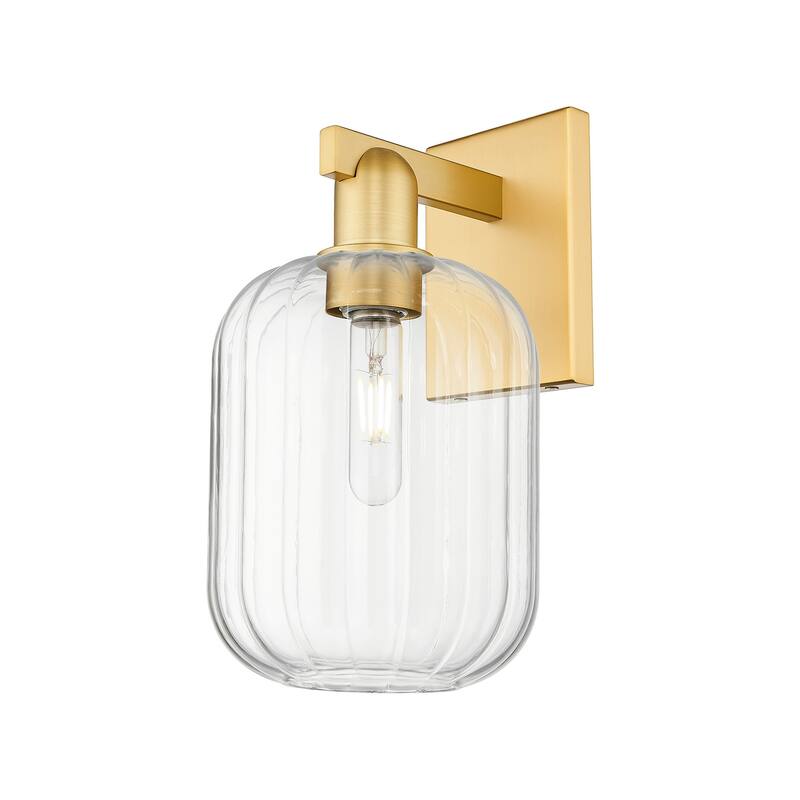 Innovations Lighting 716-1W-14-7 Preston Sconce Preston 14" Tall Wall - Satin Gold / Clear