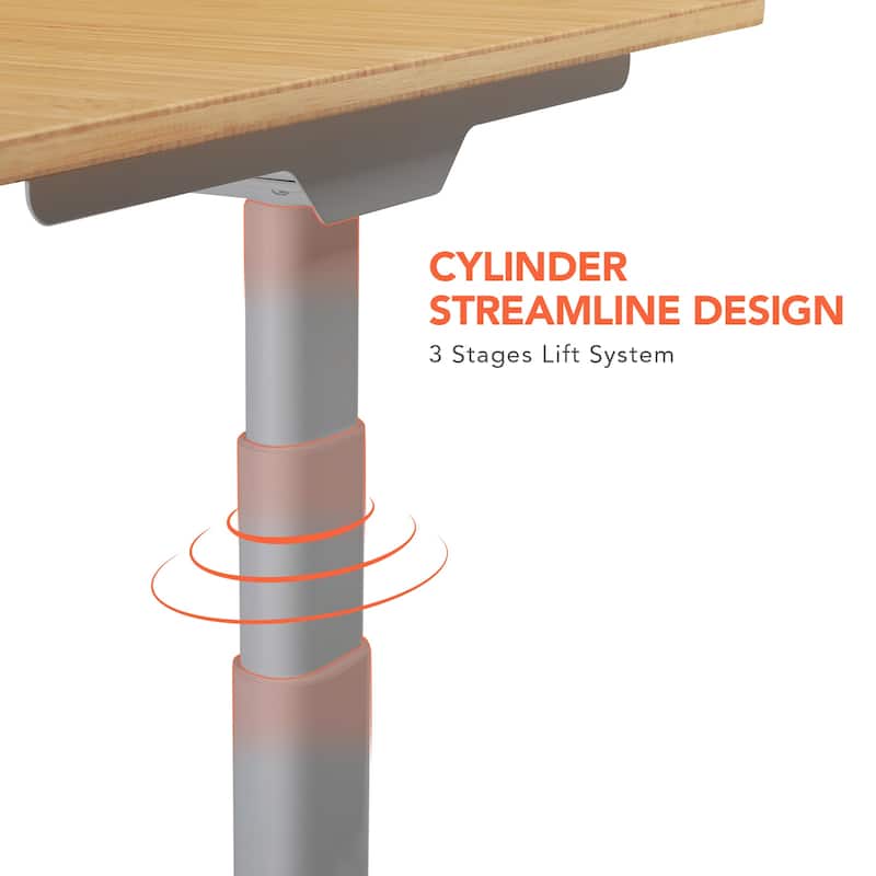 FLEXISPOT Electric Height Adjustable Standing Desk 3-Stage Dual Motor With Curved Bamboo Desktop
