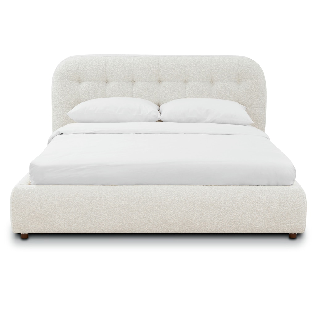 Poly & Bark Ares Queen Bed in Froth White Boucle