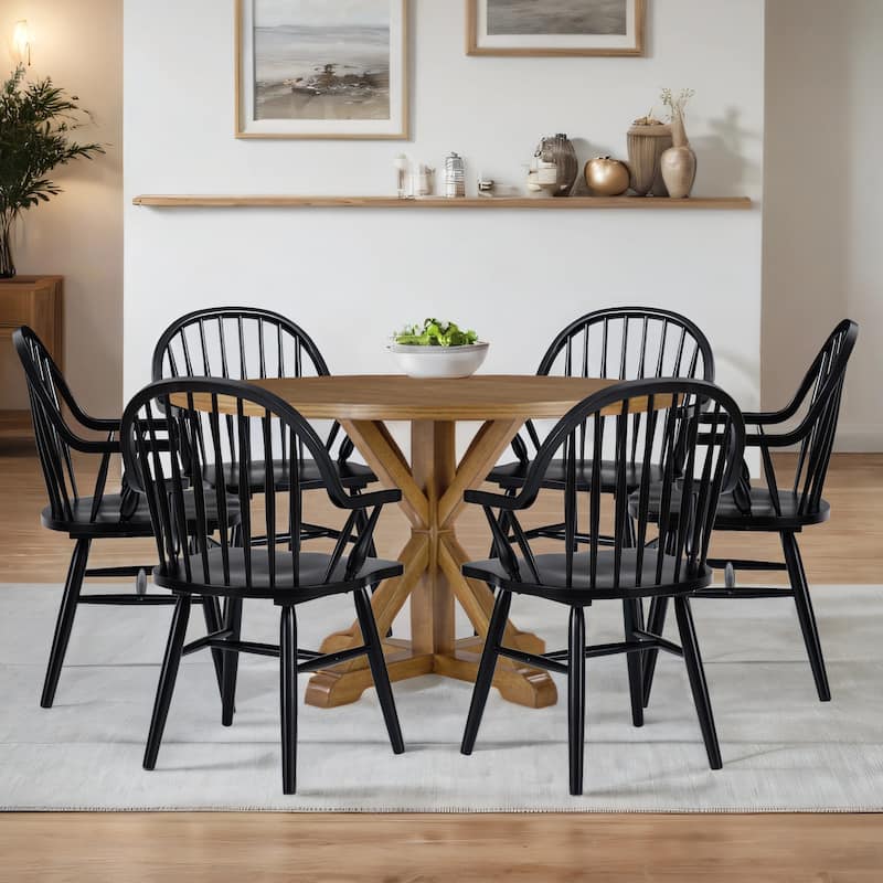 Farmhouse 20.7" Wide Windsor Back Arm Chair - 20.7"w x 21"d x 35.3"h