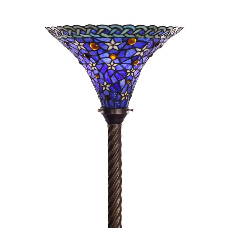 Tiffany-style Blue Star Torchiere