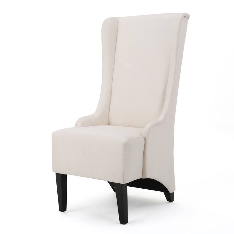 High Back Kitchen Side Chair, Winged Dining Chair with Tapered Birch Wood Legs, Glam Plum Dining Chair for Dining Room Kitchen