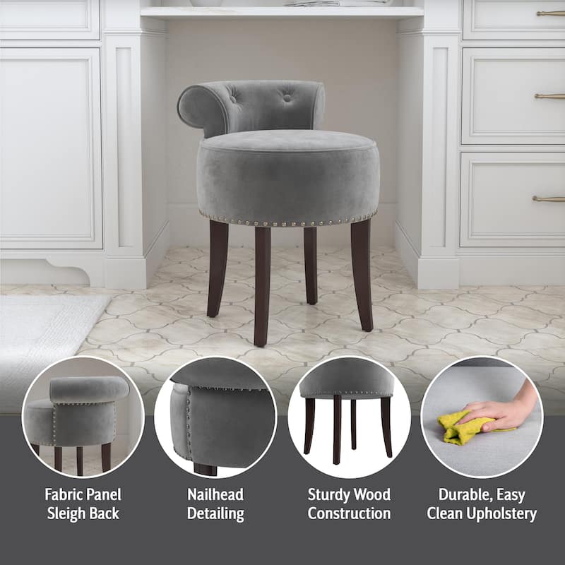 Hillsdale Furniture Lena Wood Vanity Stool