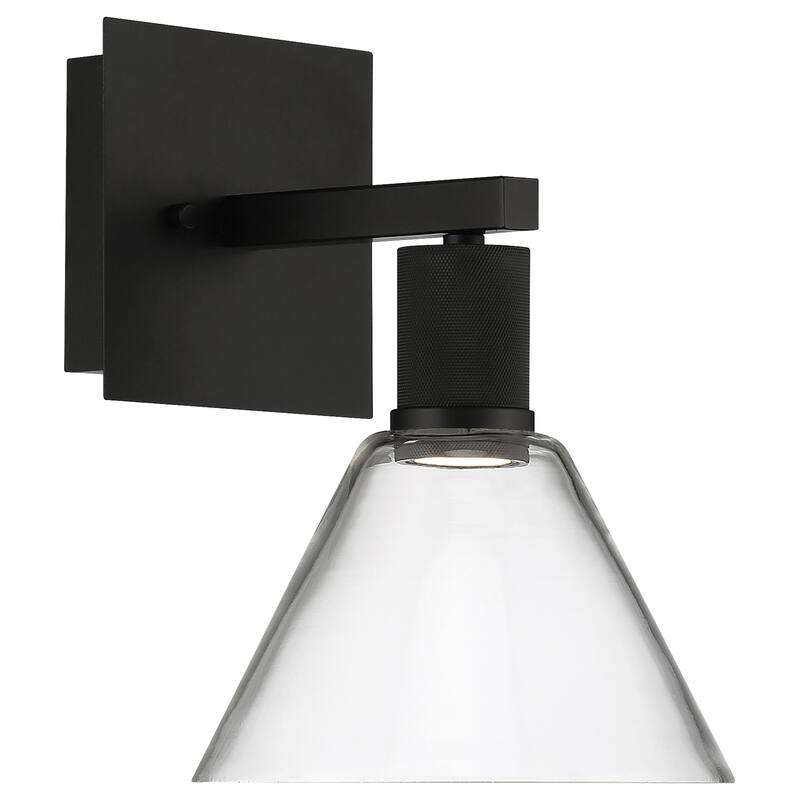 Port Nine Martini LED Wall Sconce - Dedicated LED - Clear Glass/Matte Black