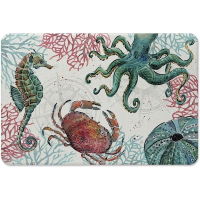 CounterArt Ocean Finds Memory Foam Comfort Floor Mat - 30 inch by 20 inch Made in The USA - 30x20x.319