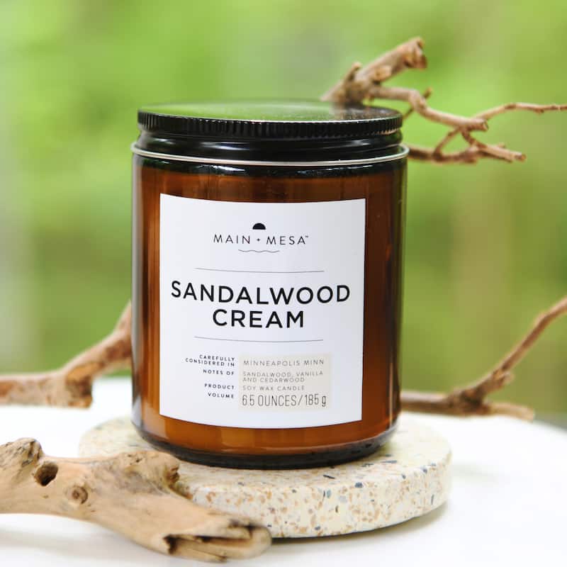 Lidded Glass Jar Candle - Sandalwood Cream