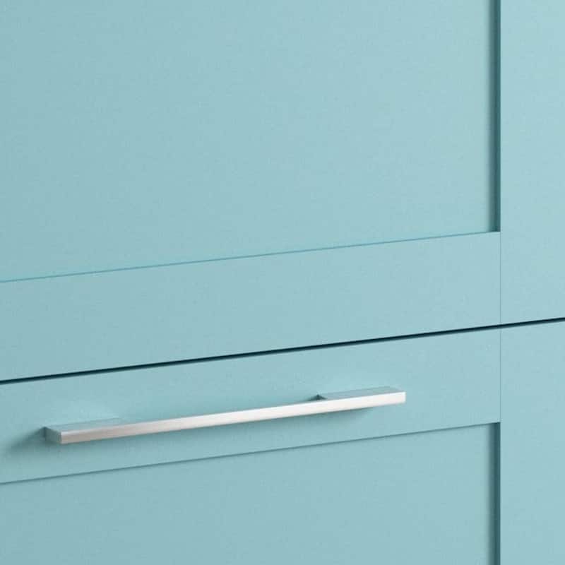 HomeRoots 24" Blue Wood Freestanding Bathroom Vanity With White Sink And Two Drawers - 24.00 in. x 35.06 in. x 17.75 in.