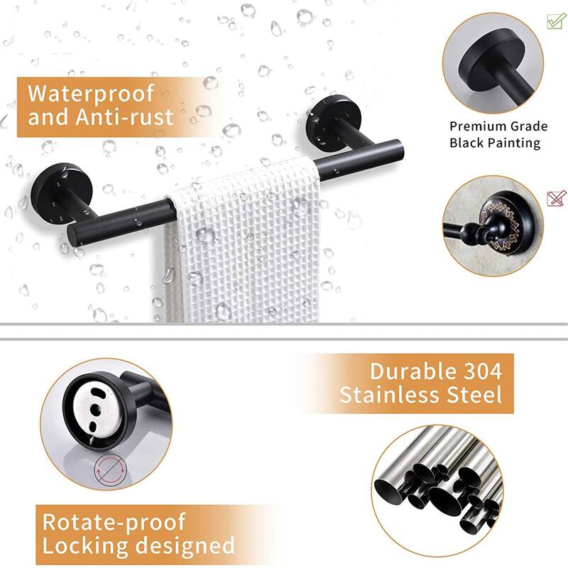 4 Piece Bathroom Hardware Set Wall Mount Modern Bathroom Towel Holder Bar Set 304 Stainless Steel Bath Fixtures Accessories Set