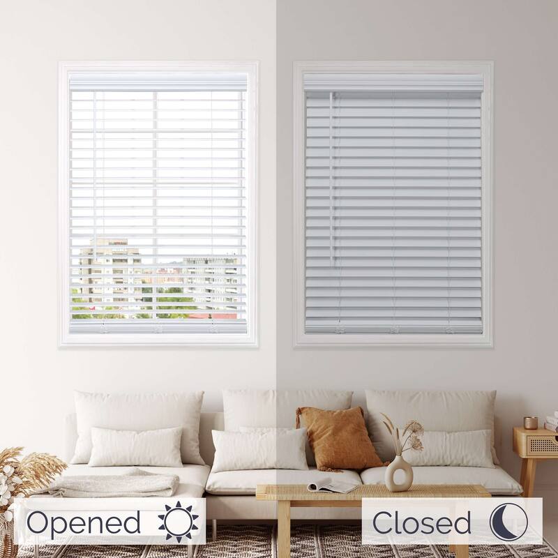 Linen Avenue Cordless Faux Wood Blind, Flush Inside Mount (No Valance Side Pieces Included, Arrives ½ Inch Narrower)