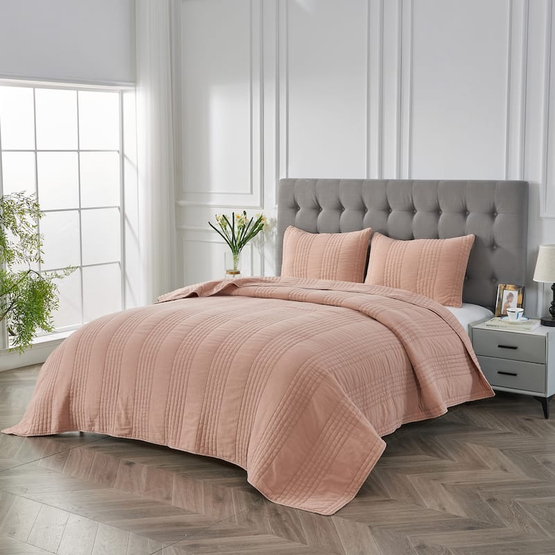Stonewash Classic Cotton Quilt & Coverlet Set