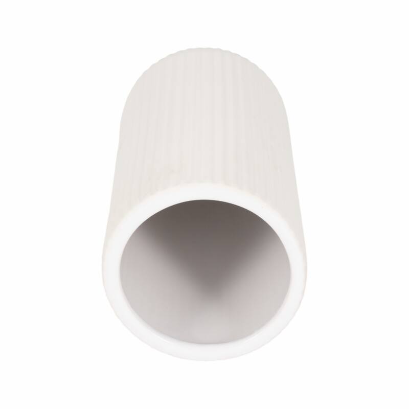 Sagebrook Home Ceramic Ridged Vase Classic Decorative Vase for Home or Office Flower Display