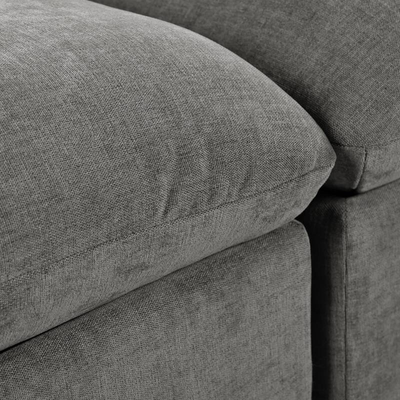 Modern U Shaped Modular Sofa with Arched Armrests and Ottoman Storage for Living Rooms or Guest Room