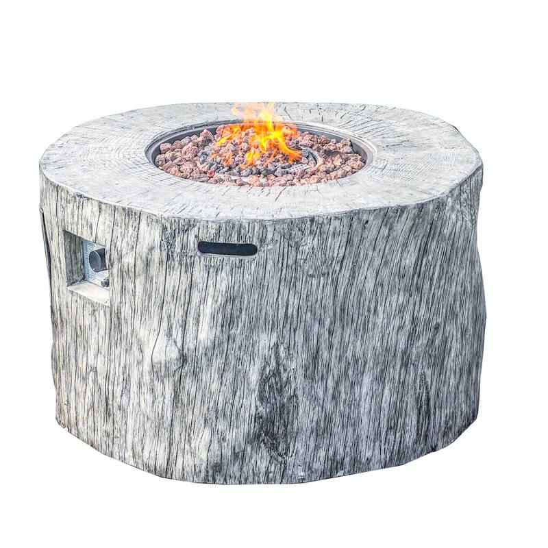 8-Seat Modular Outdoor PE Rattan Sofa Set with Multifunctional Terrafab Composite Fire Pit Table