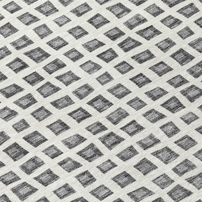 Machine Washable Indoor/ Outdoor Chantille Squares Rug