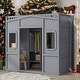 preview thumbnail 2 of 14, Elegant Twin Size House Loft Bed With Ladder and Wardrobe, Health and Comfort, Sturdy Construction & Safety Guaranteed, Grey