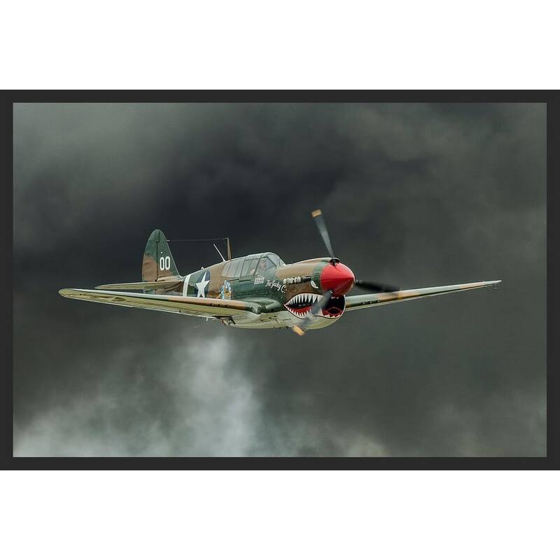 P-40 WW 2 Military Airplane in Flight Photography by Wayne Collamore Framed Poster