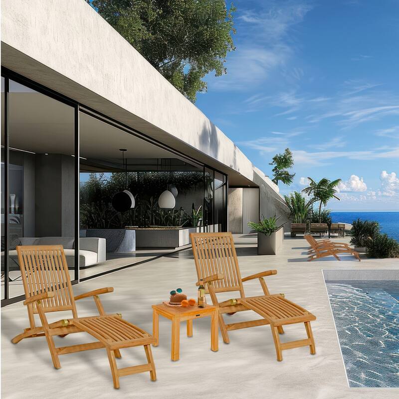 Seven Seas Teak Acapulco Outdoor Patio Steamer Chair