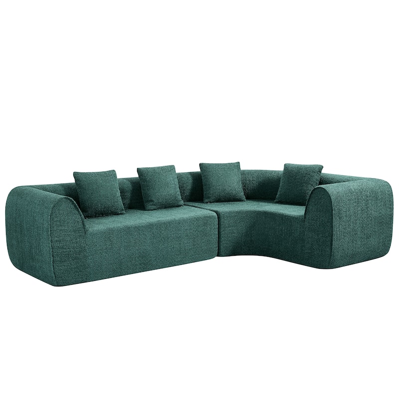 Christopher Knight Home - Curved Modular 110" Upholstered Sectional Sofa
