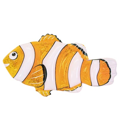 Clown Fish Swimming Pool Inflatable Raft - 72" - Orange and White