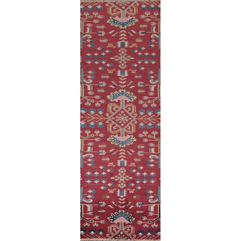 Tribal Kazak Indian Runner Rug Handmade Wool Carpet - 2'6"x 9'9"