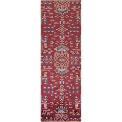 Tribal Kazak Indian Runner Rug Handmade Wool Carpet - 2'6"x 9'9"