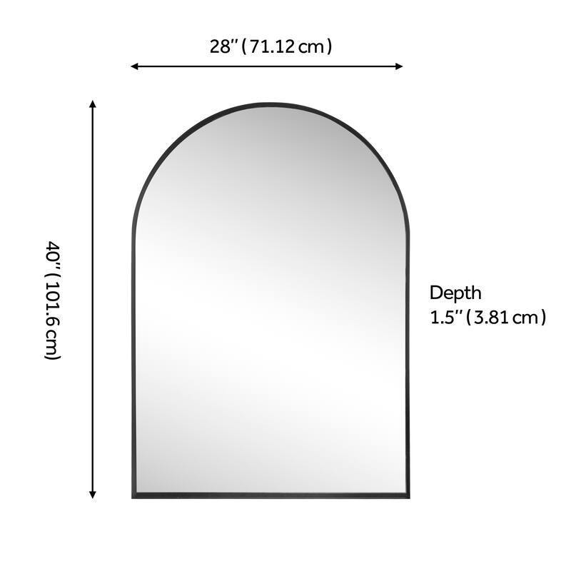 JONATHAN Y Elodie Arched Metal Framed Wall Mounted Mirror