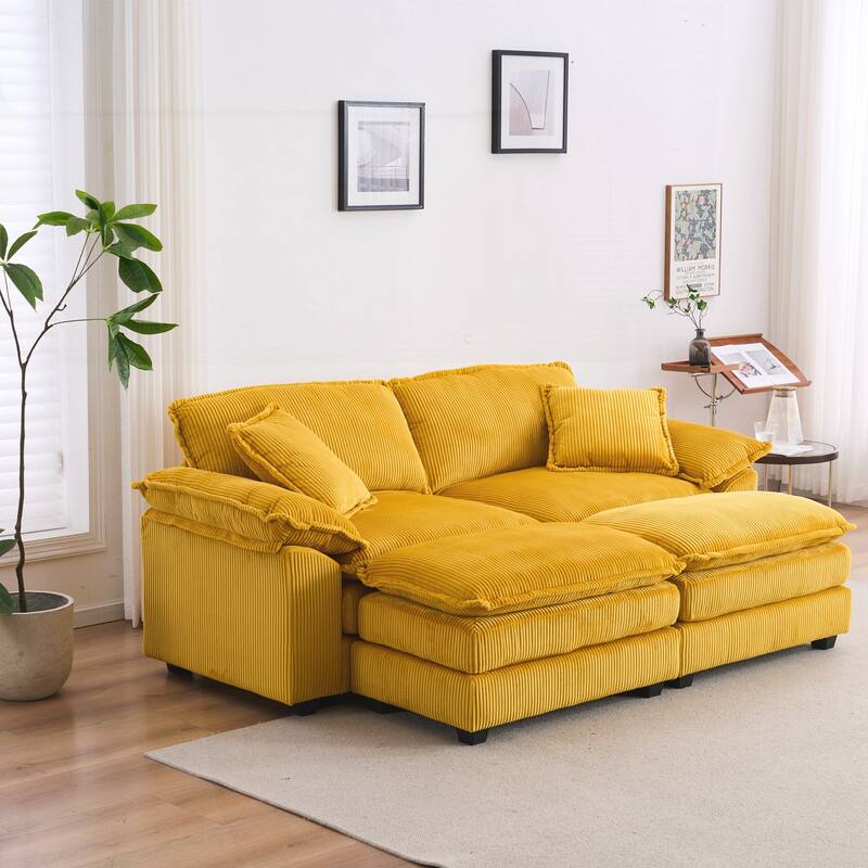 2-seats Sofa With 2 Back Pillows
