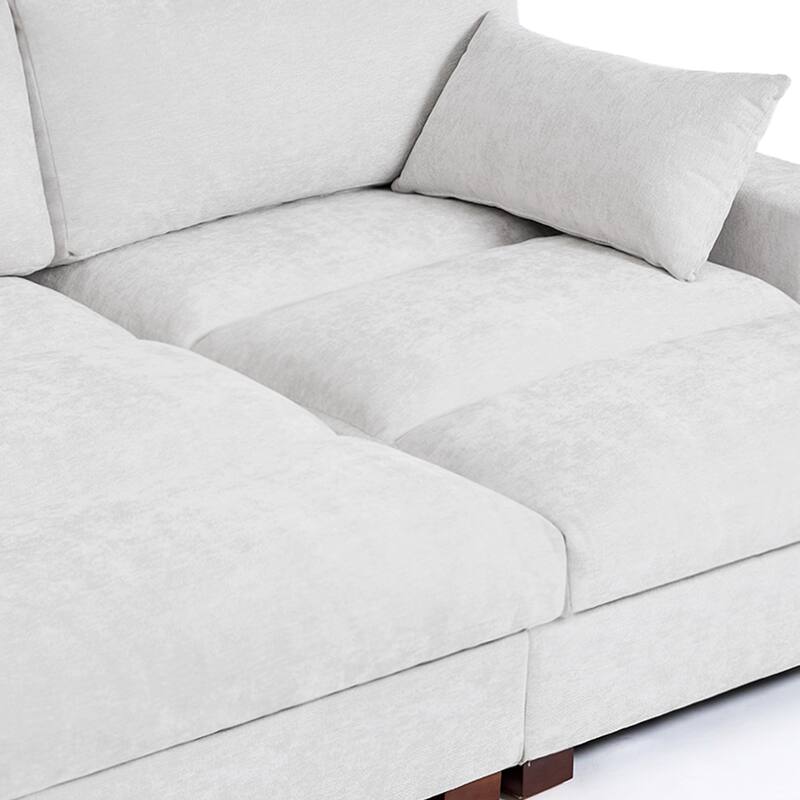 82.5"W Chenille Upholstered Sectional Modular Sofa With Chaise