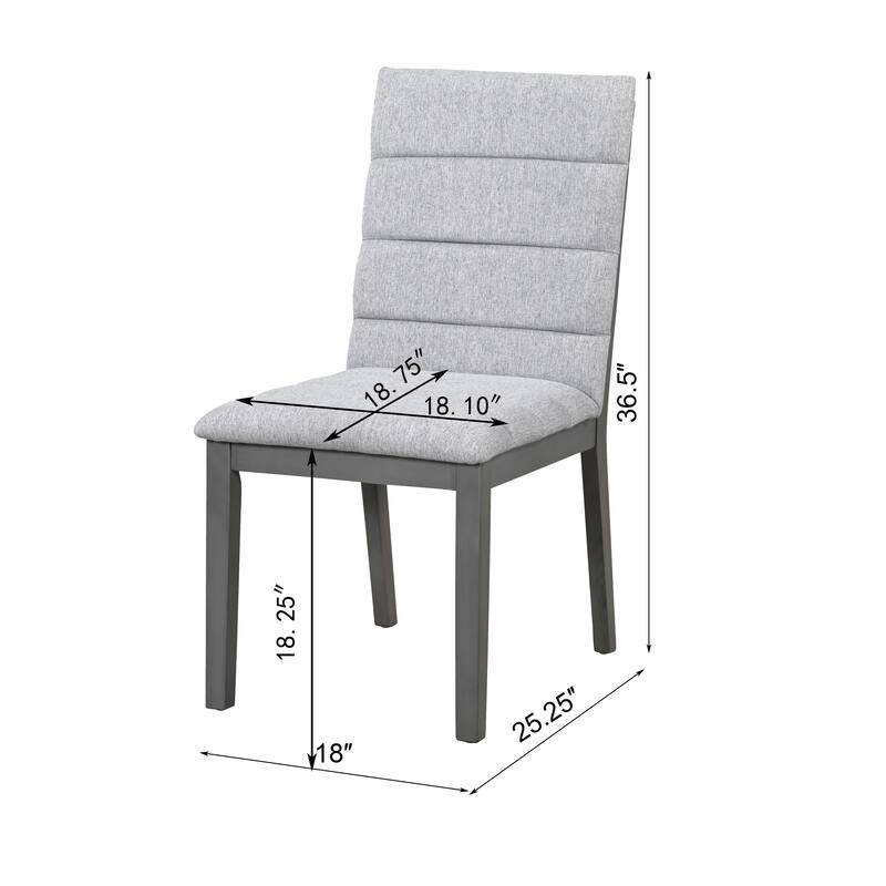 Upholstered Dining Chairs Set of 2, Armless Side Chairs with Solid Wood Legs, Modern Fabric Accent Chairs for Dining Room