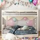 preview thumbnail 2 of 11, Twin over Twin Metal Bunk,Classic Square Metal Bunk Bed Frame,Durable Square Tube Frame,Exchangeable Ladder,White